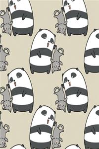 Notizbuch Panda fängt Katze