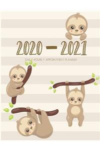 Daily Planner 2020-2021 Lazy Sloth 15 Months Gratitude Hourly Appointment Calendar