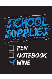 School Supplies Pen Notebook Wine