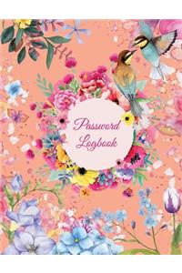 Password Logbook: Beautiful Flowers, 8.5 X 11 the Personal Internet Address & Password Log Book with Tabs Alphabetized, Internet Password Logbook, Password Organizer Notebook