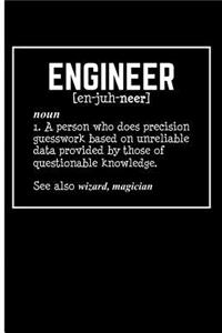 Engineer [en-juh-neer] noun 1. A person who does precision guesswork