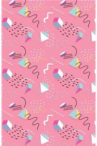 Journal Notebook Abstract Squiggles and Shapes Pink