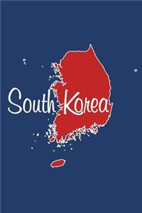 South Korea - National Colors 101 - Blue Red & White - Lined Notebook with Margins - 6X9