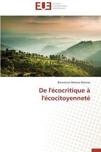 de l'Écocritique À l'Écocitoyenneté