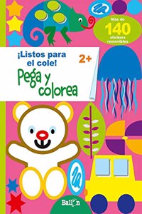 Pega y colorea 2+