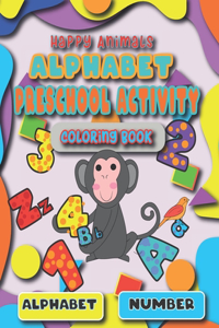 happy Animals alphabet Preschool Activity coloring Book