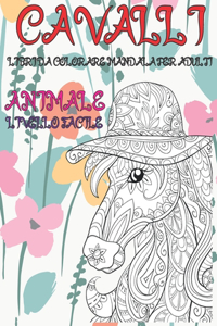 Libri da colorare Mandala per adulti - Livello facile - Animale - Cavalli