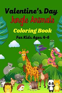 Valentine's Day JUNGLE ANIMALS Coloring For Kids Ages 4-6
