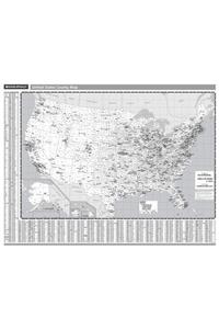 United States Co (B&w) Wallmap