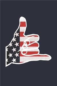 Stars Stripes Diary - USA Flag Journal 'Shaka Red White Blue' - 4th of July Notebook