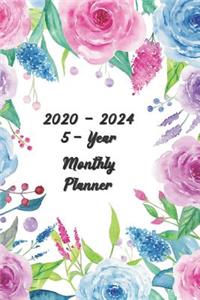 2020-2024 5-Year Monthly Planner 6x9