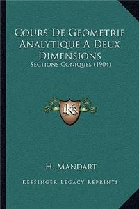 Cours De Geometrie Analytique A Deux Dimensions