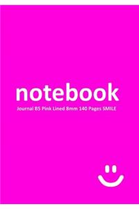 Notebook Journal B5 Pink 8mm 140 pages SMILE