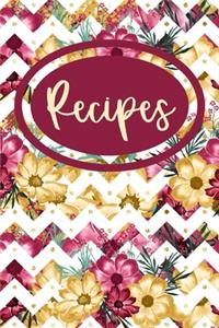 Recipes: Blank Recipe Notebook Journal to Save Your Favorite Recipes and Meals