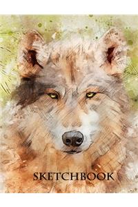 Sketchbook: Wolf Themed Personalized Artist Book (Vol. 5), Soft Cover Blank Sketch Pad Tablet, 120 pages, 8.5" x 11", Gifts for Kids Girls Boys Teens Adults, fo