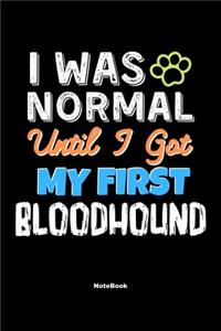 I Was Normal Until I Got My First Bloodhound Notebook - Bloodhound Dog Lover and Pet Owner