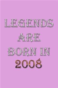 Legends Are Born In 2008 Notebook