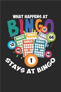 What Happens At Bingo Stays At Bingo: Blank Composition Notebook to Take Notes at Work. Plain white Pages. Bullet Point Diary, To-Do-List or Journal For Men and Women.