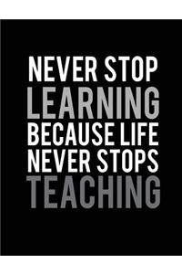 Never stop learning because life never stops teaching