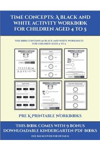 Pre K Printable Workbooks (Time concepts