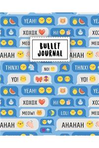 Bullet Journal: Happy Fantasy Emoticons - 150 Dot Grid Pages (Size 8x10 Inches) - With Bullet Journal Sample Ideas