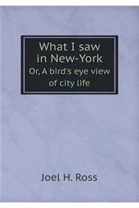 What I Saw in New-York Or, a Bird's Eye View of City Life