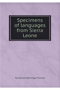 Specimens of Languages from Sierra Leone