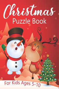 Christmas Puzzle Book For Kids Ages 5-10
