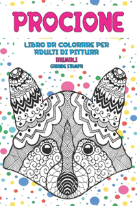 Libro da colorare per adulti di pittura - Grande stampa - Animali - Procione