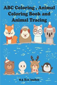 ABC Coloring, animal coloring book and animal tracing