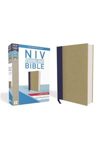 NIV, Thinline Bible, Large Print, Cloth Over Board, Blue/Tan, Red Letter Edition