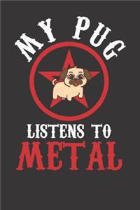 Pug Dog Heavy Metal Notebook Journal