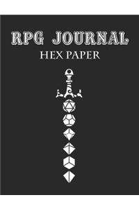 RPG Journal For Dungeon Master Notes, HEX PAPER 120 pages