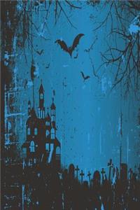 Horror Friedhof Notizbuch - hellblaue Variante