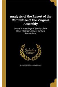 Analysis of the Report of the Committee of the Virginia Assembly