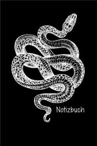 Notizbuch: Snake black & white - Journal Arbeitsheft I Liniertes Papier mit integrierten Seitenzahlen l Ohne Ränder I Tagebuch I 120 Seiten I "6x9" I A5 I Soft