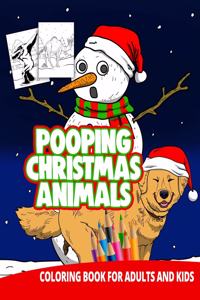 Pooping Christmas Animals Coloring Book For Adults And Kids