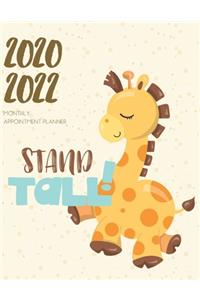 2020-2022 Three 3 Year Planner Giraffe Monthly Calendar Gratitude Agenda Schedule Organizer