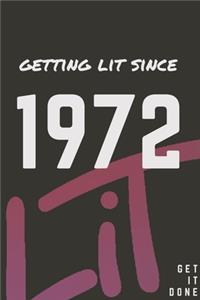 Getting Lit since 1972 Notebook Birthday Gift