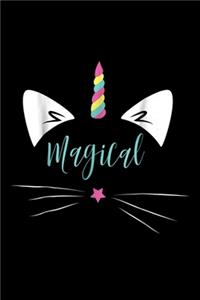 magical: cute cat kitty unicorn caticorn cat lady gift Journal/ Notebook Blank Lined Ruled 6x9 120 Pages