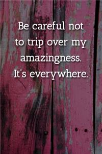 Be careful not to trip over my amazingness. It's everywhere. Notebook