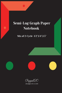 Semi-Log Graph Paper Notebook: 2-Cycle Mix of 1/2&#8243;, 1/4&#8243;, 1/5&#8243; Graph paper 5x5 Semi-log graph paper 120 pages, 8.5x11 Inches