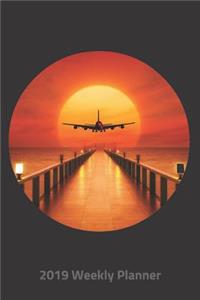 Plan on It 2019 Weekly Calendar Planner - Destination Vacation Airplane