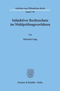 Subjektiver Rechtsschutz Im Wahlprufungsverfahren