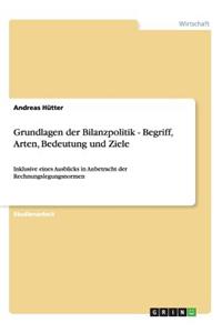 Grundlagen der Bilanzpolitik - Begriff, Arten, Bedeutung und Ziele