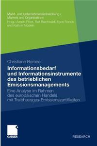 Informationsbedarf und Informationsinstrumente des betrieblichen Emissionsmanagements