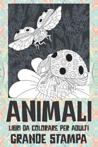 Libri da colorare per adulti - Grande stampa - Animali