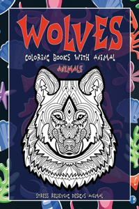 Coloring Books with Animal - Animals - Stress Relieving Designs Animal - Wolves