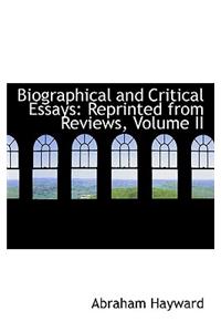 Biographical and Critical Essays