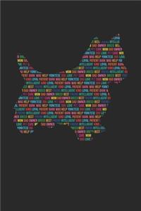 Yorktese Journal - Yorktese Notebook 'Word Cloud' - Gift for Yorktese Lovers